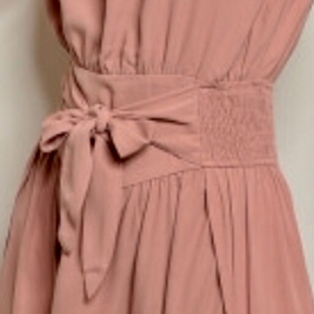“FOUR SEASONS” MAUVE MAXI TUNIC DRESS TIE FRONT - Picture 4 of 5